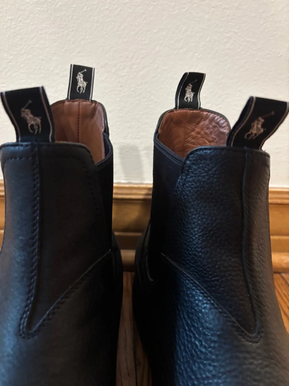 Polo Ralph Lauren Black Leather Chelsea Oslo Boots - Men’s 11